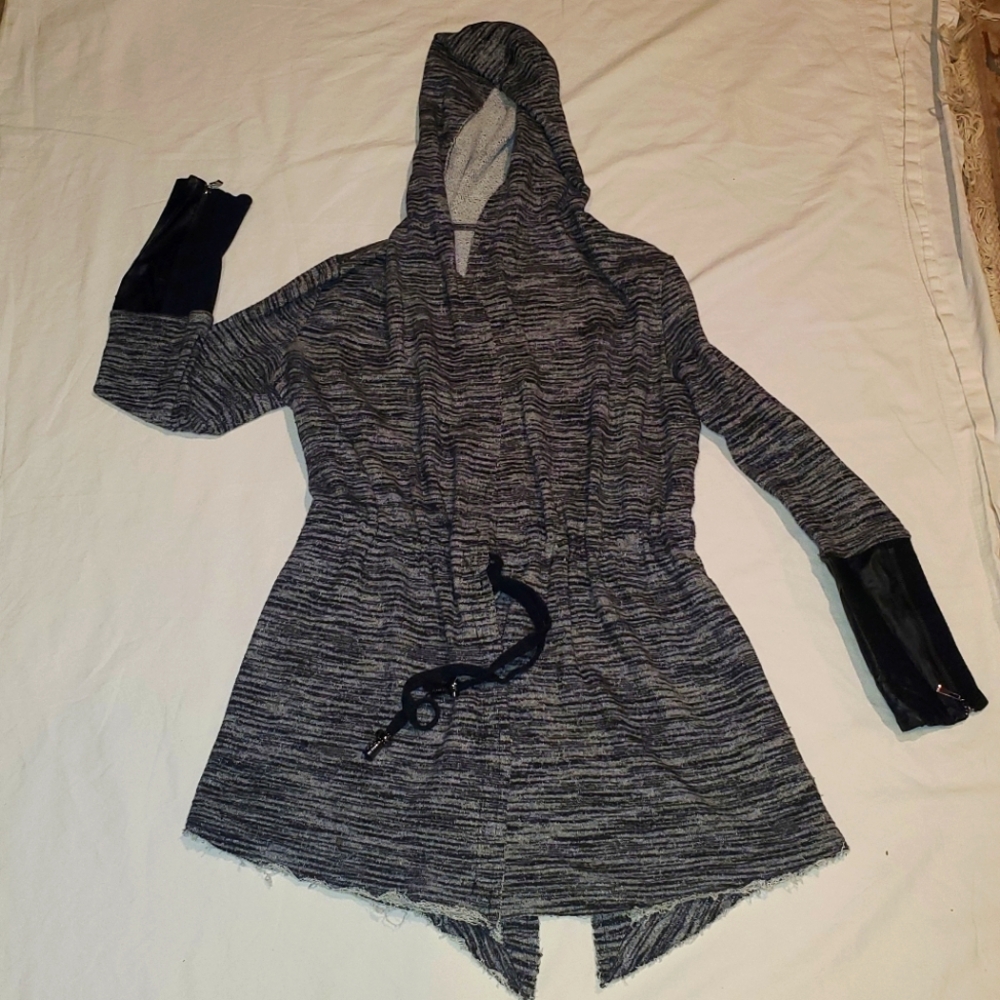 Katherine Barclay Gray Hooded Cardigan